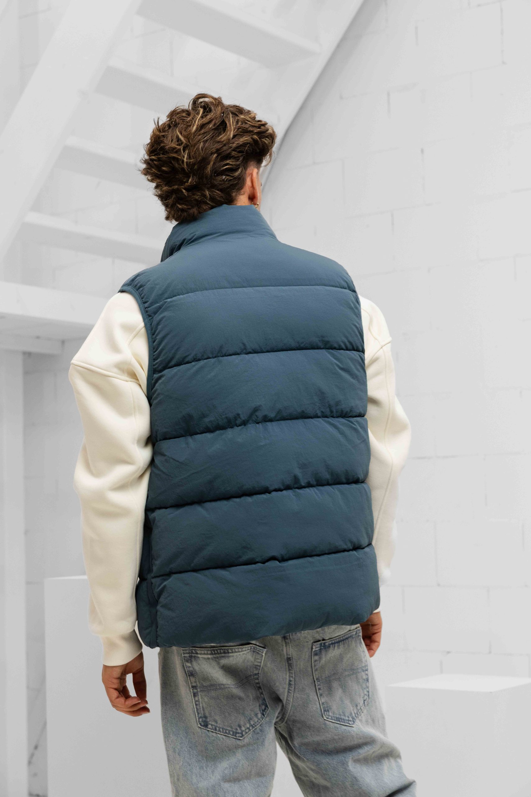 Malelions Matt Crinkle Padded Bodywarmer Heren Blauw