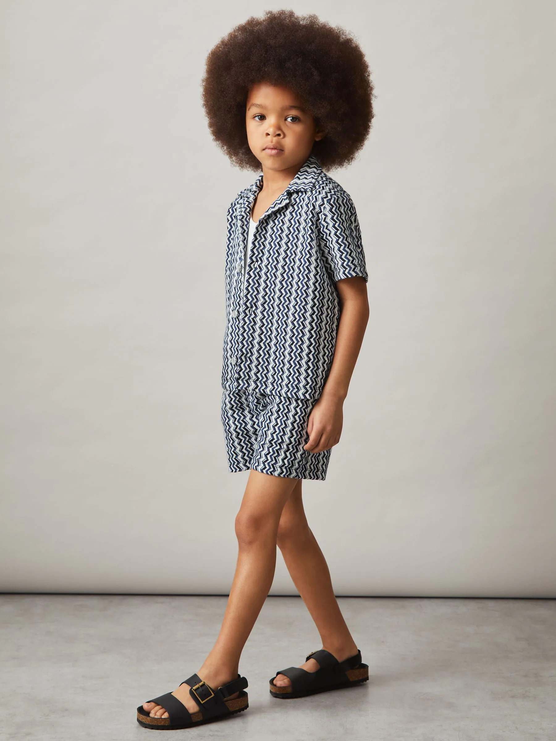 Reiss Teti Zig-Zag Knit Drawstring Shorts