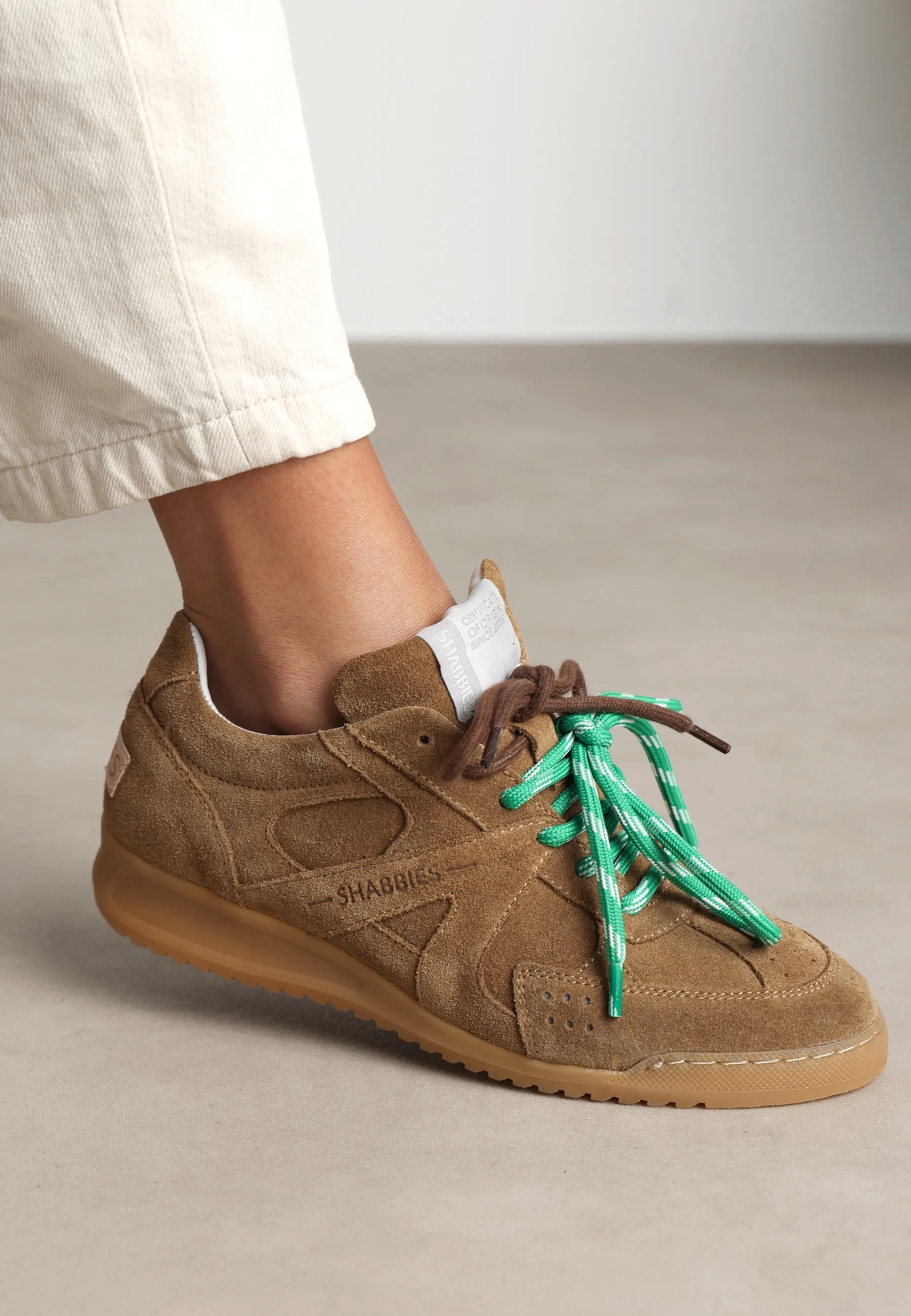 APRIL MINA Sneaker suede Tabacco