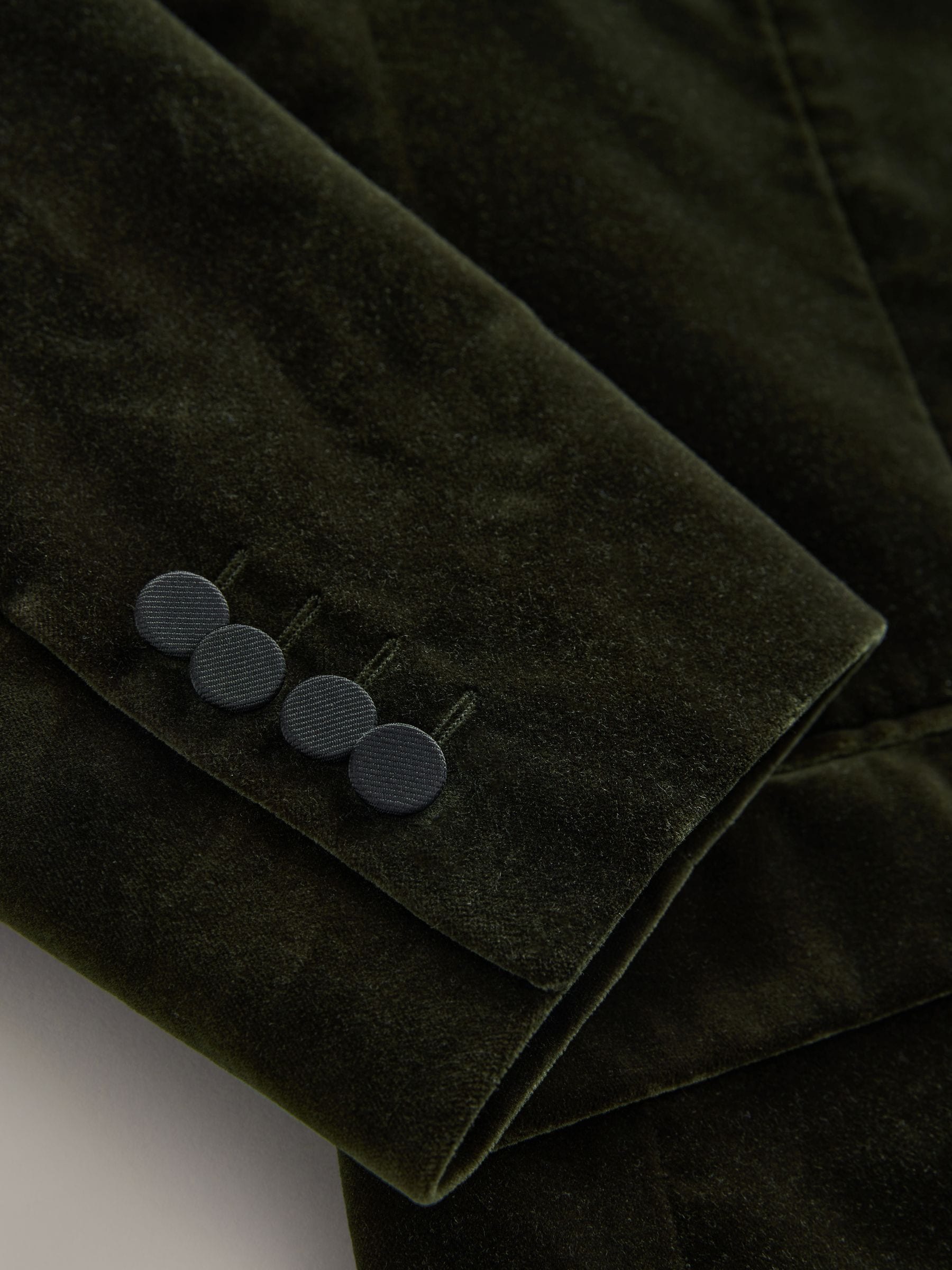 Groen - Normale Pasvorm - Signature Pontoglio Italian Velvet Blazer With Shawl Lapel