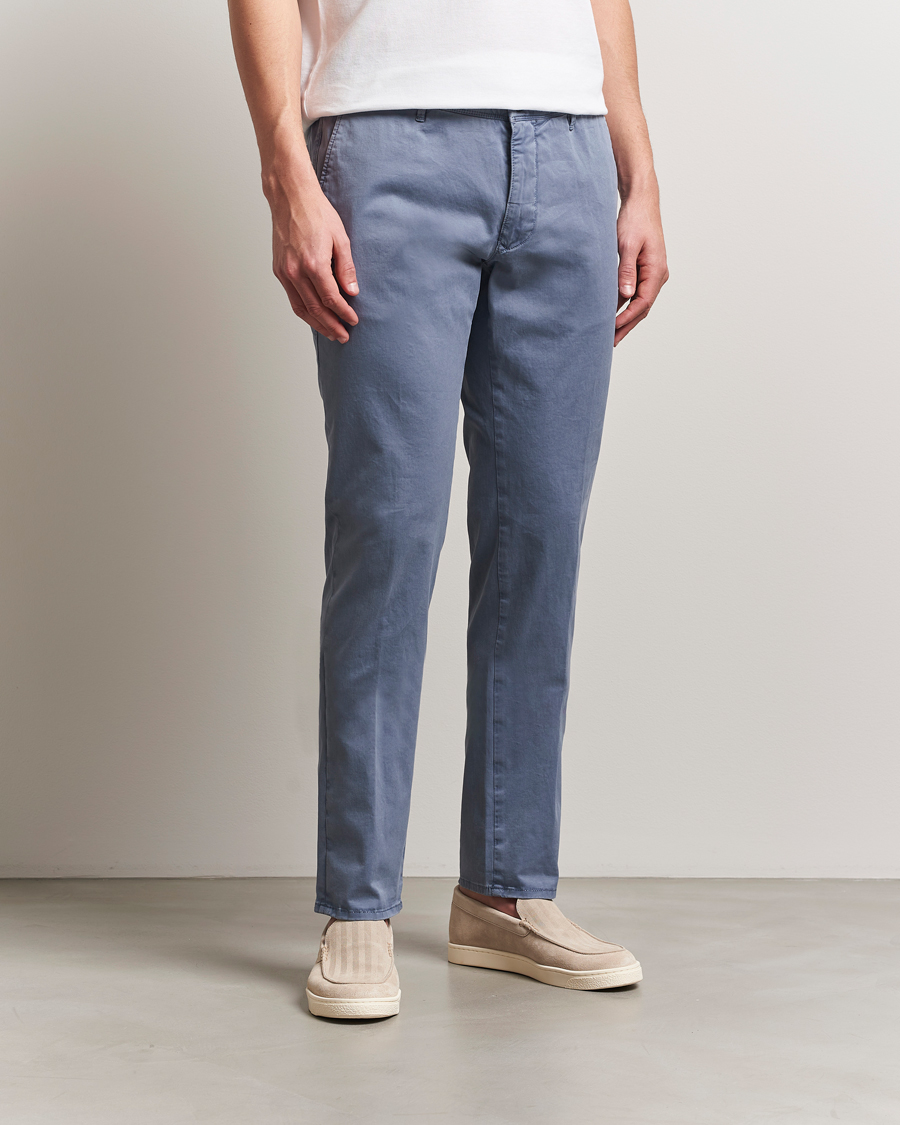 Incotex Slim Fit Garment Dyed Slacks Blue