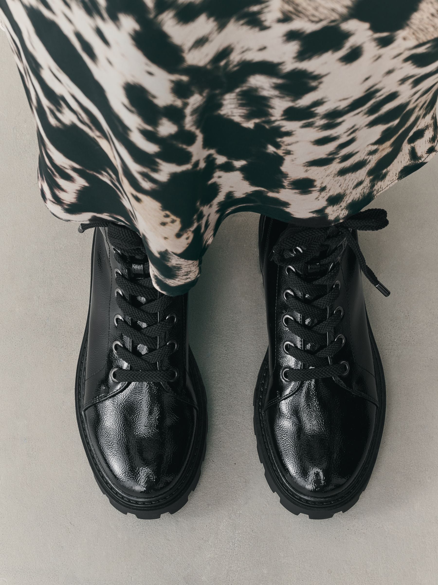Zwart lak - Forever Comfort® veterlaarzen