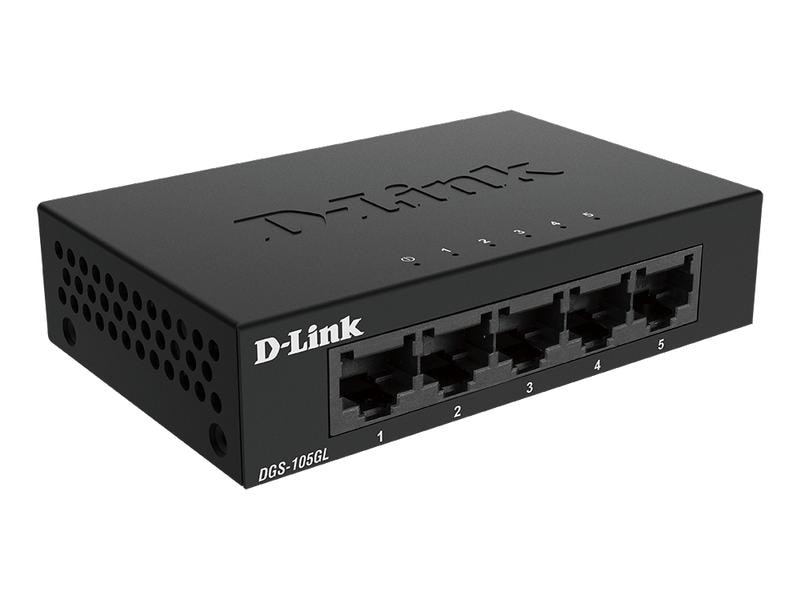 D-Link Switch DGS-105GL/E 5 Port 5-Port Gigabit Unmanaged Desktop Switch DGS-105GL