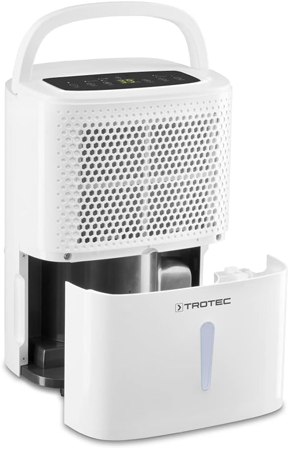 TROTEC Raumentfeuchter elektrisch TTK 26 E – Leistung 10 L/Tag – Fläche 15 m² / 37 m³ – Entfeuchtungsgerät mit Autoabschaltung