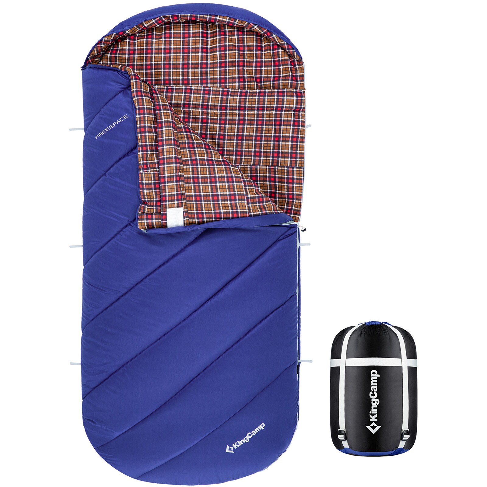 KINGCAMP Deckenschlafsack Freespace 250 Winter Schlafsack Breit Baumwolle -8°C Farbe: black