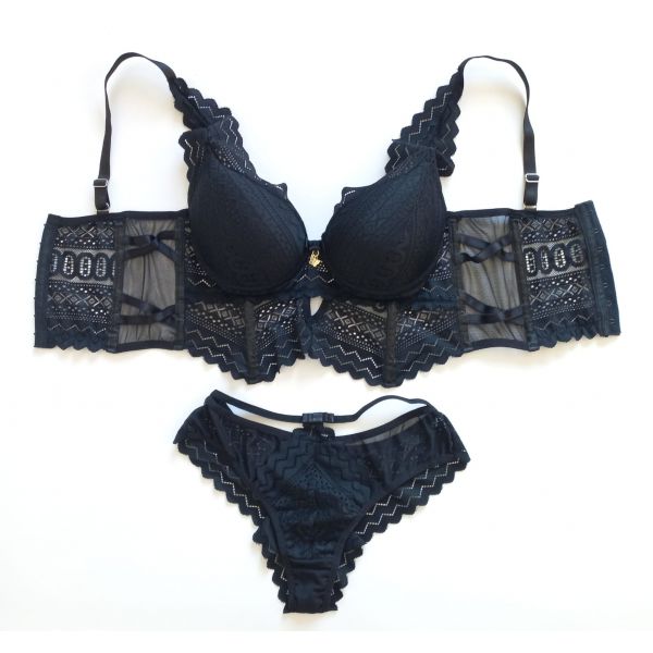 Donna Chic Conjunto Luxo Império Preto XL
