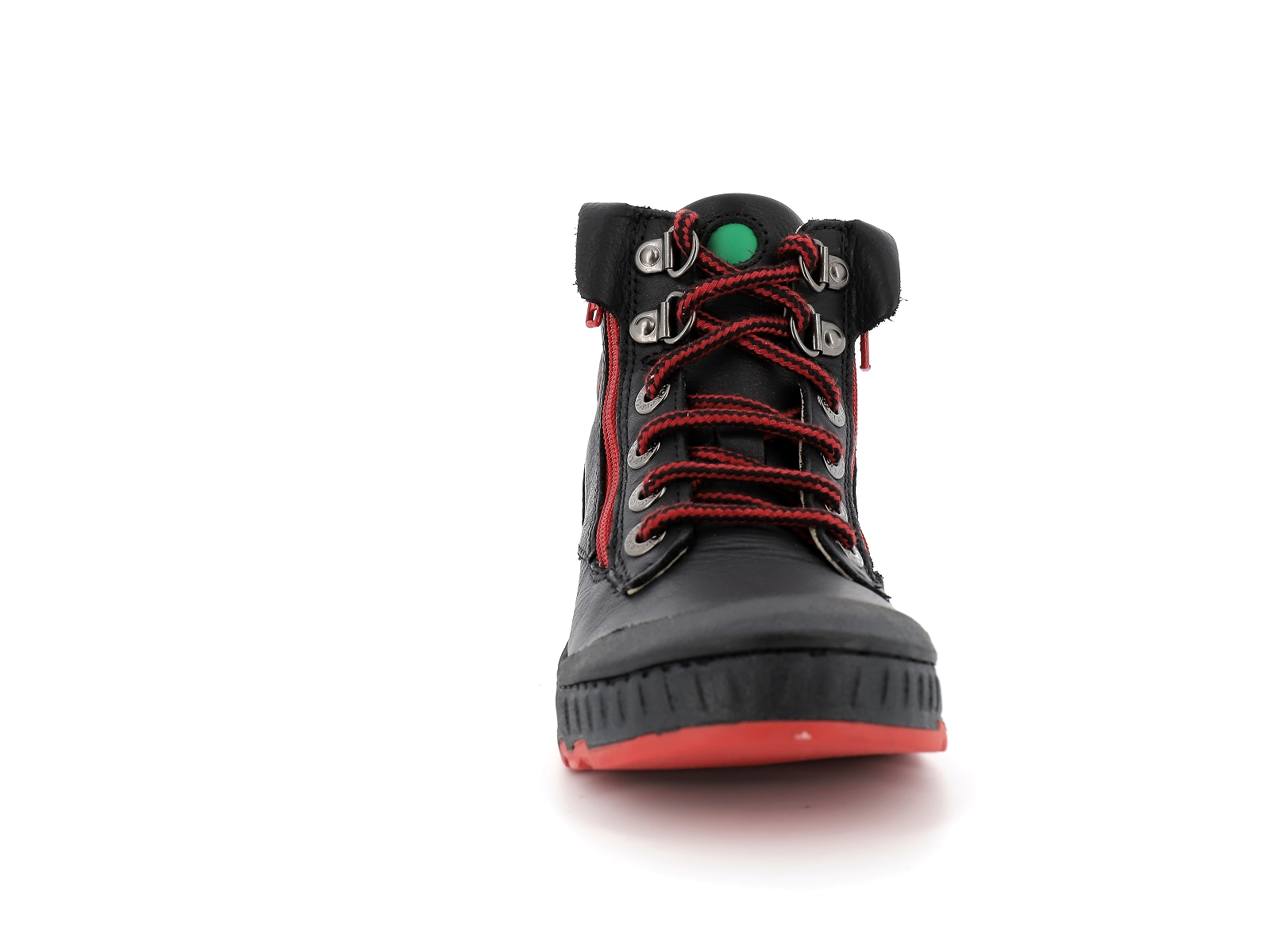 Kickers-KICK REBEL 878870 Cuir Noir Rouge