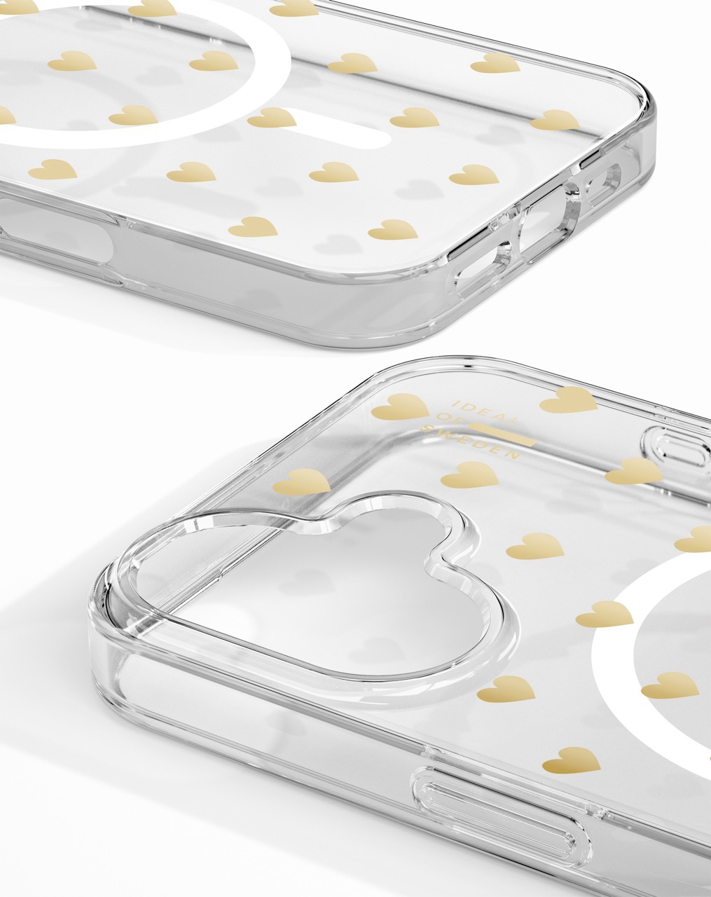 iPhone 16 MagSafe Hardcase Hülle Clear Case Recycled (IDCLCMS-I2461-506) - Golden Hearts