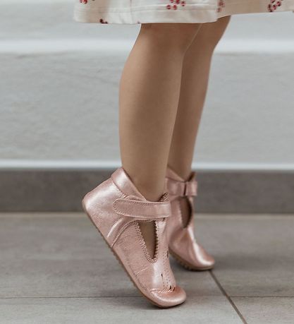 Pom Pom Ballerina Hausschuhe - T-Stange - Metallic Rose