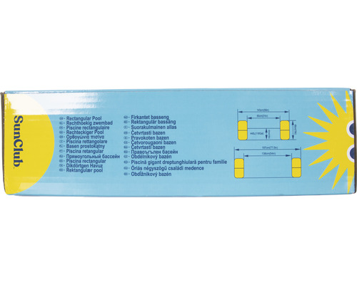Opzetzwembad Fast-Set-Pool Familypool PVC rechthoekig 197x143x49 cm zonder accessoires blauw/wit