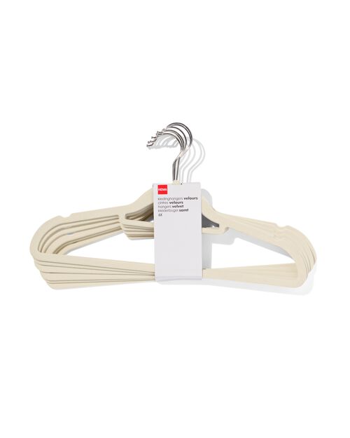 6 cintres en velours blanc