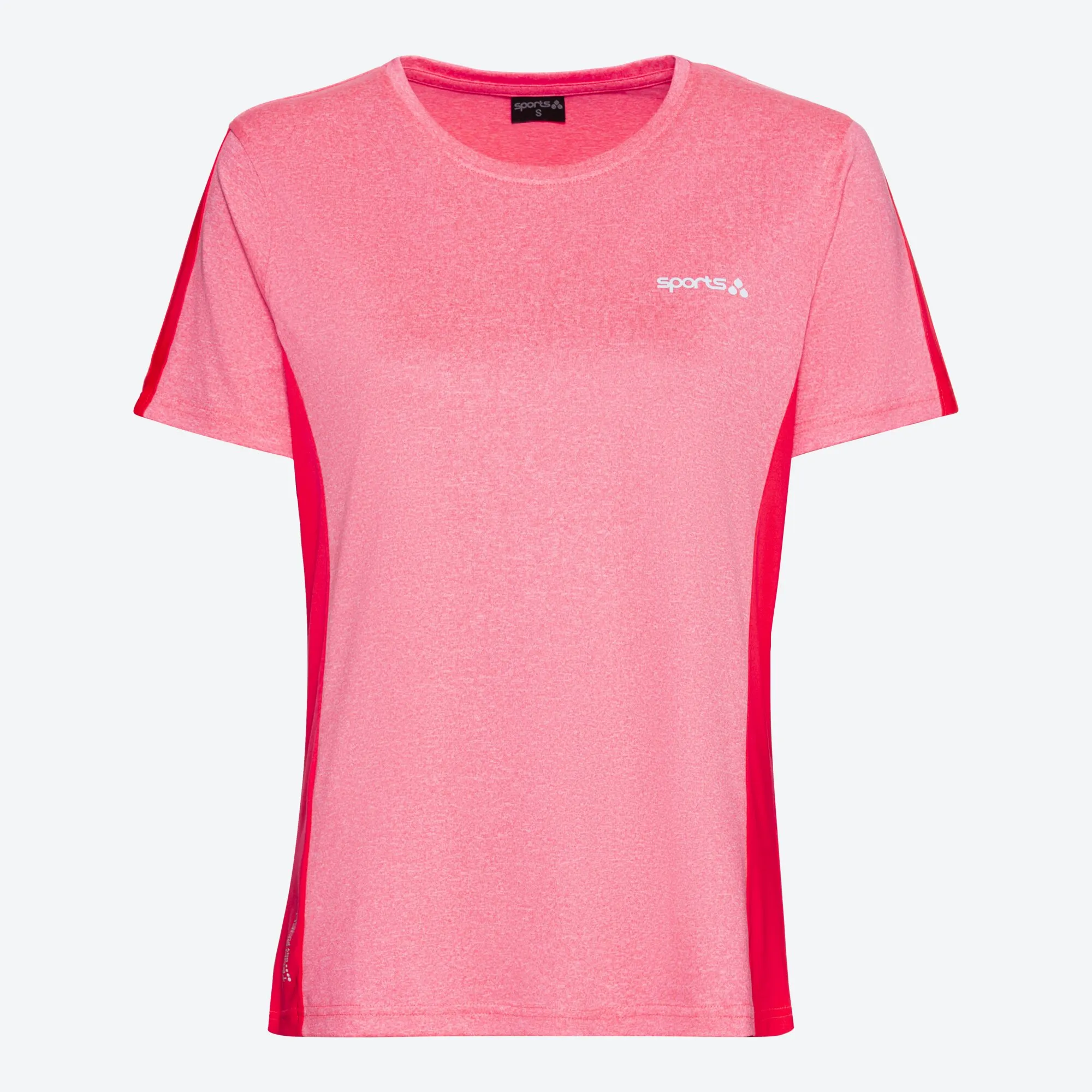 Damen-Fitness-T-Shirt mit Kontrast-Einsätzen