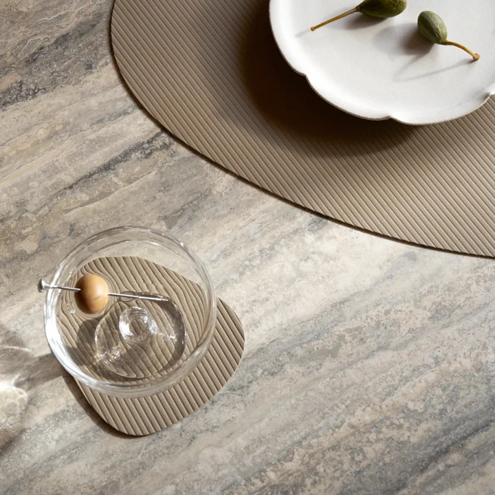 Lind DNA - Glasuntersetzer Curve, Corduroy clay braun