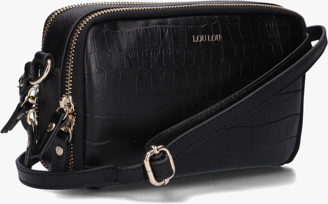 LOULOU ESSENTIELS zwarte loulou essentiels schoudertas pouch classy croc