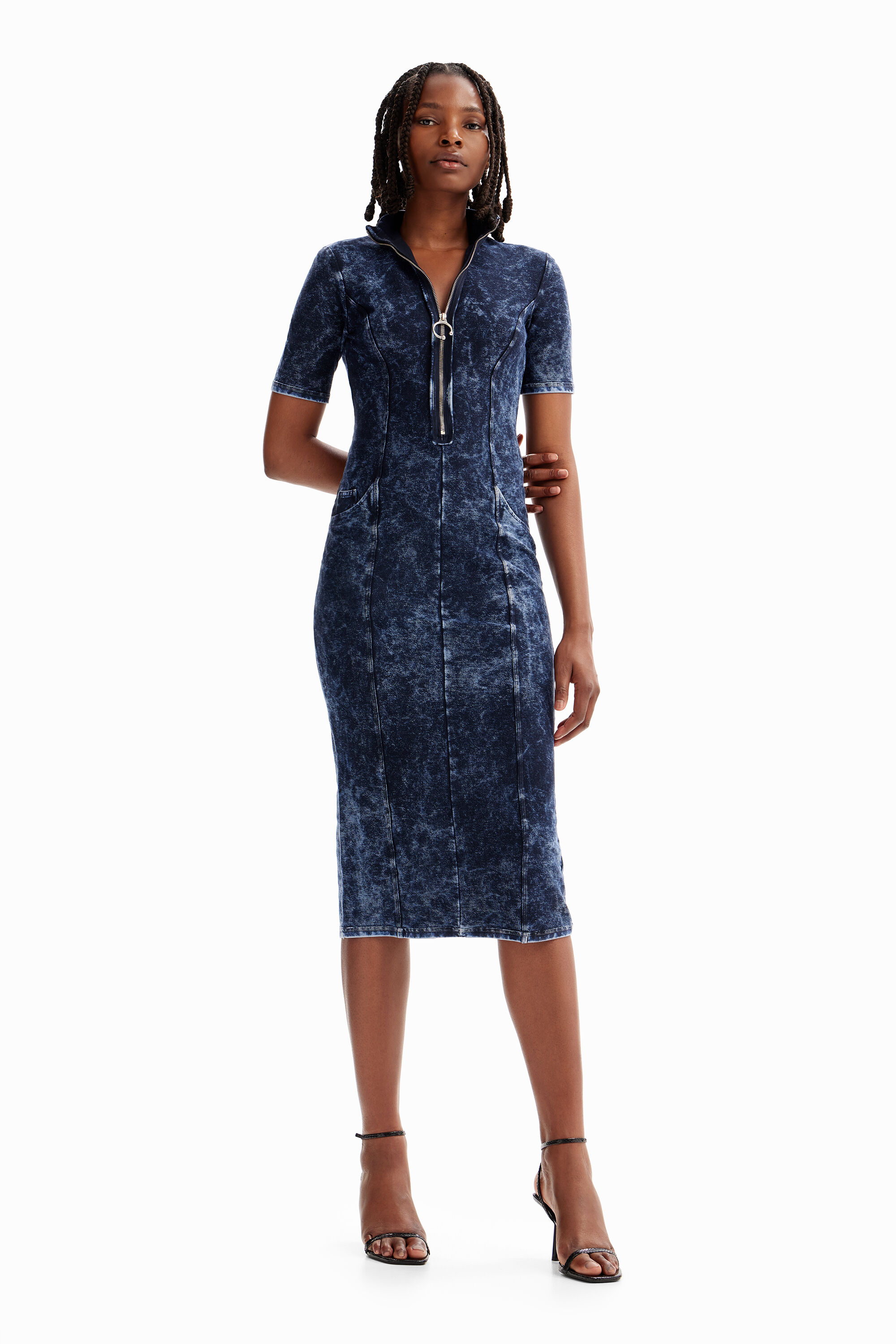 Robe midi zippée
