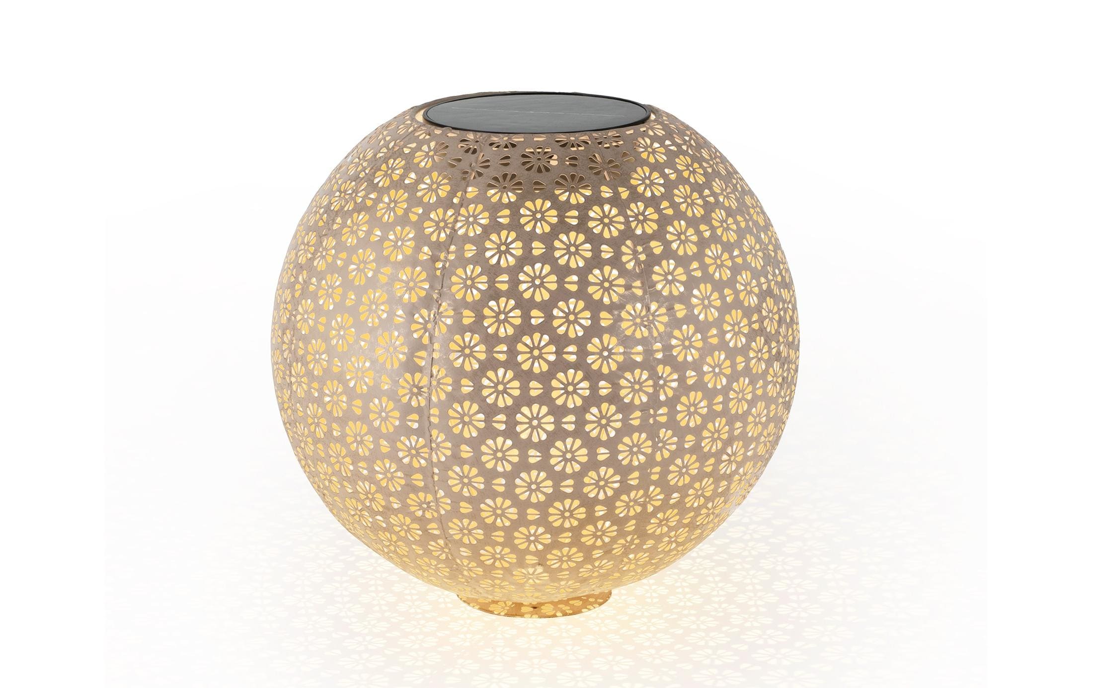 Laterne Solar Antic Ball Platin, Ø 30 cm, PlatinLichtkugel, Solarbetrieben zum Aufstellen