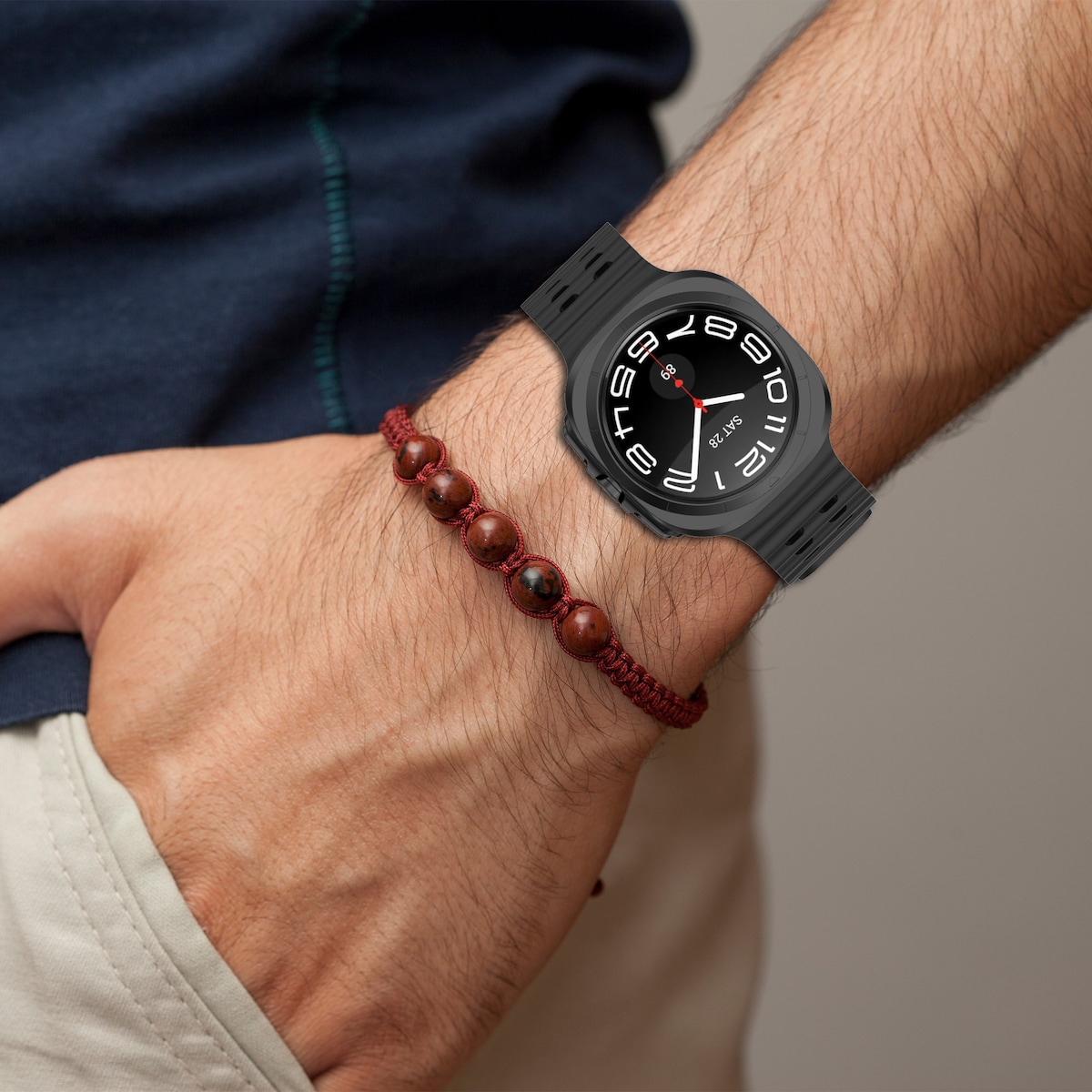 Sport silikonklokkerem for Samsung Watch Ultra 47mm Sort