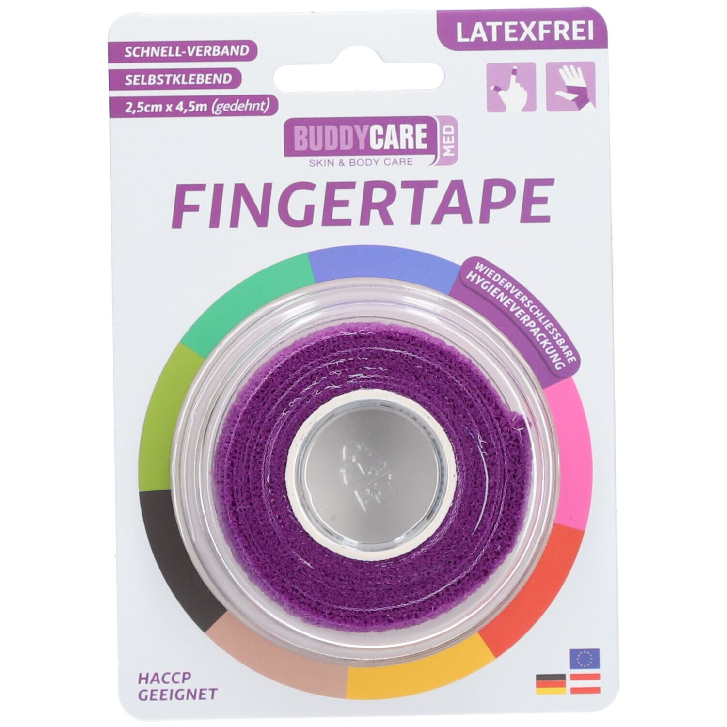 BUDDYCARE® MED Fingertape PURPUR 2,5cmx4,5m Latexfrei