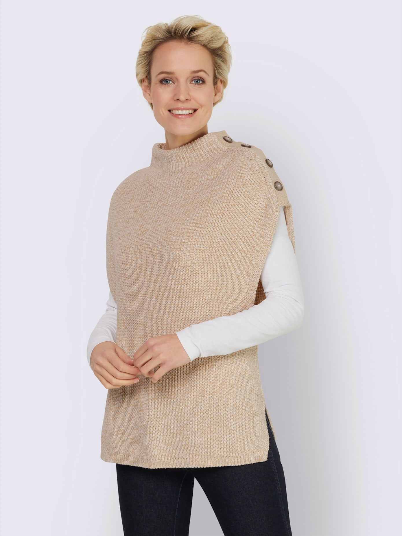 Débardeur en tricot col montant