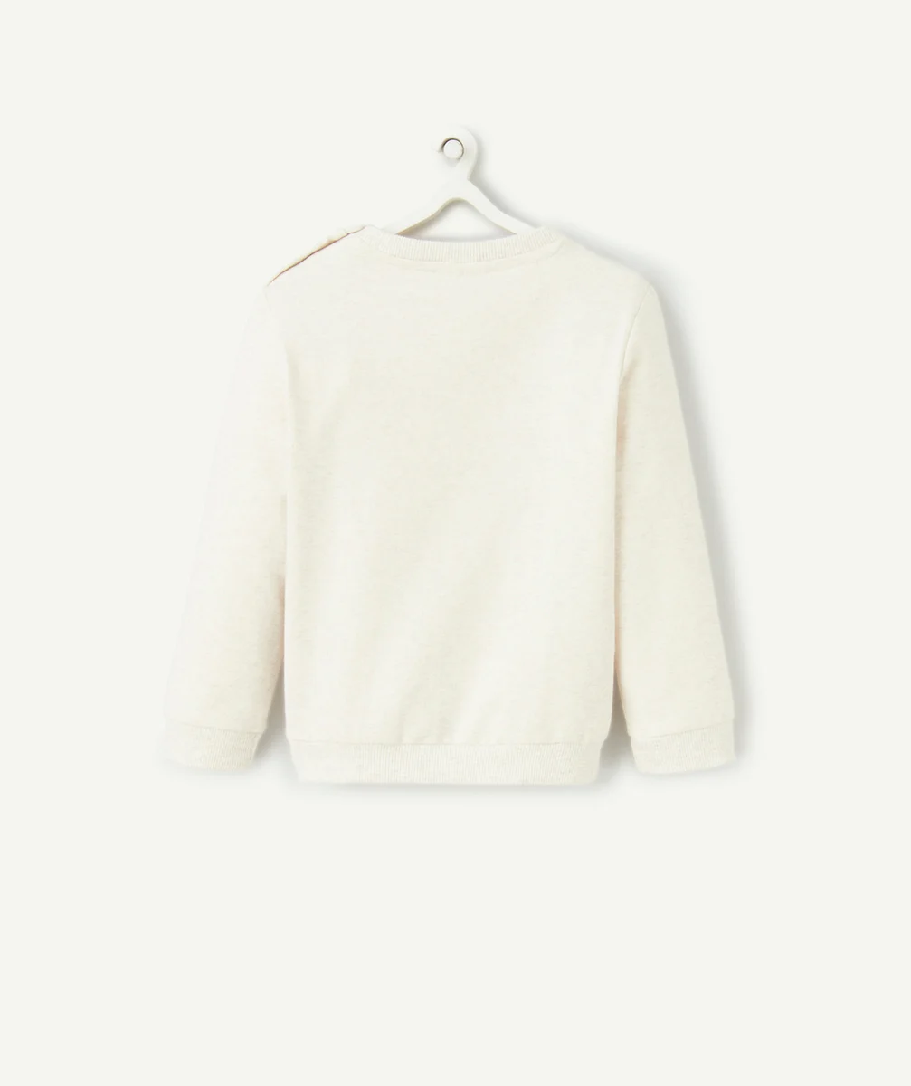 T-SHIRT DE NOËL MANCHES LONGUES BÉBÉ GARÇON ÉCRU ET RENNE