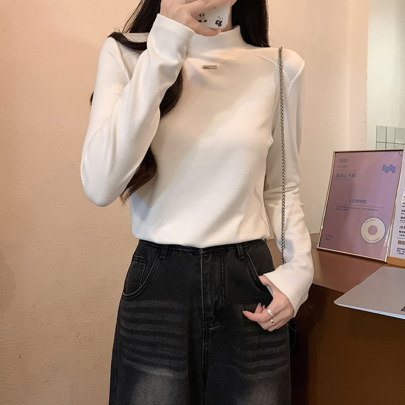 OGAWA - T-shirt met lange mouwen en effen hals