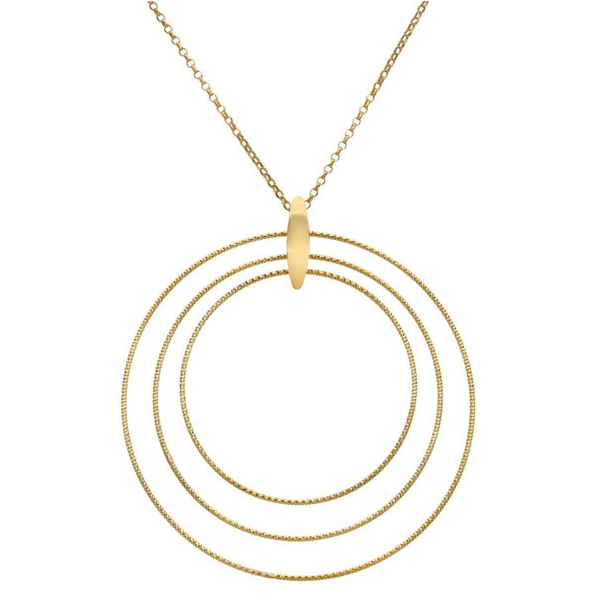 Collier Argent Doré Cercles Diamantés