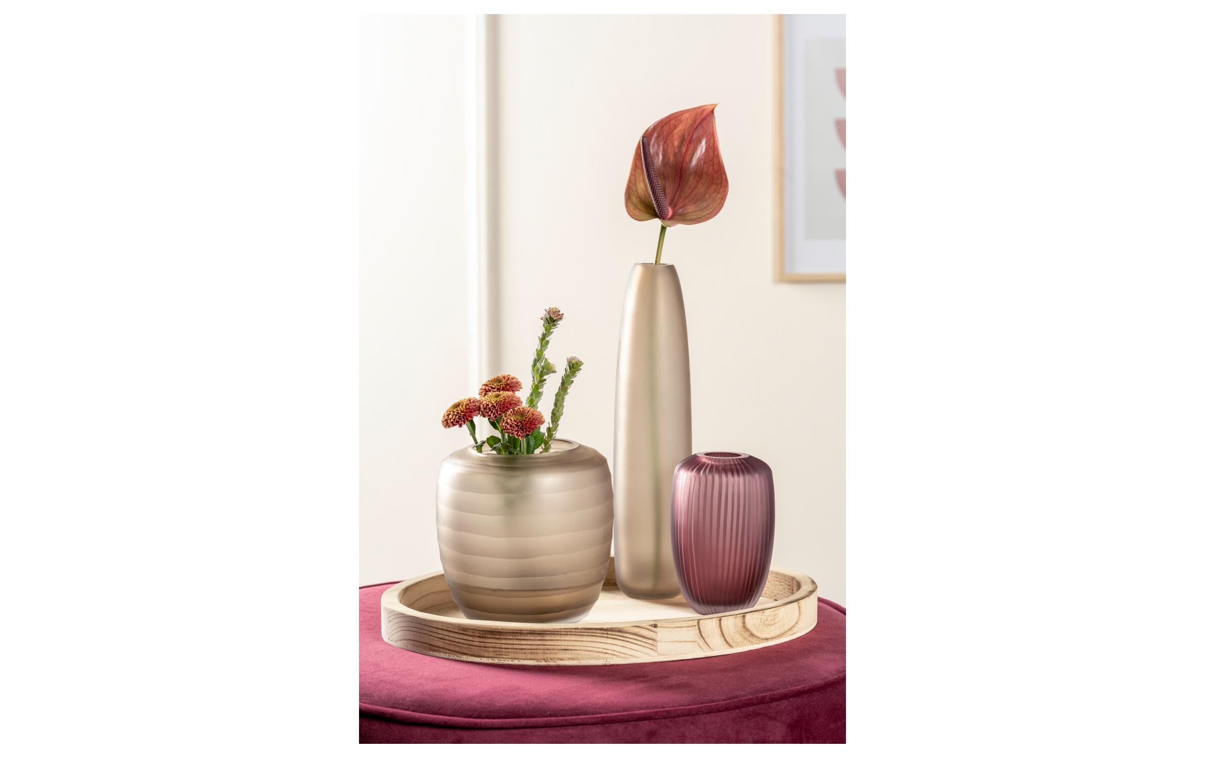 Vase Bellagio 16 cm, BerryHandgemachte Blumenvase