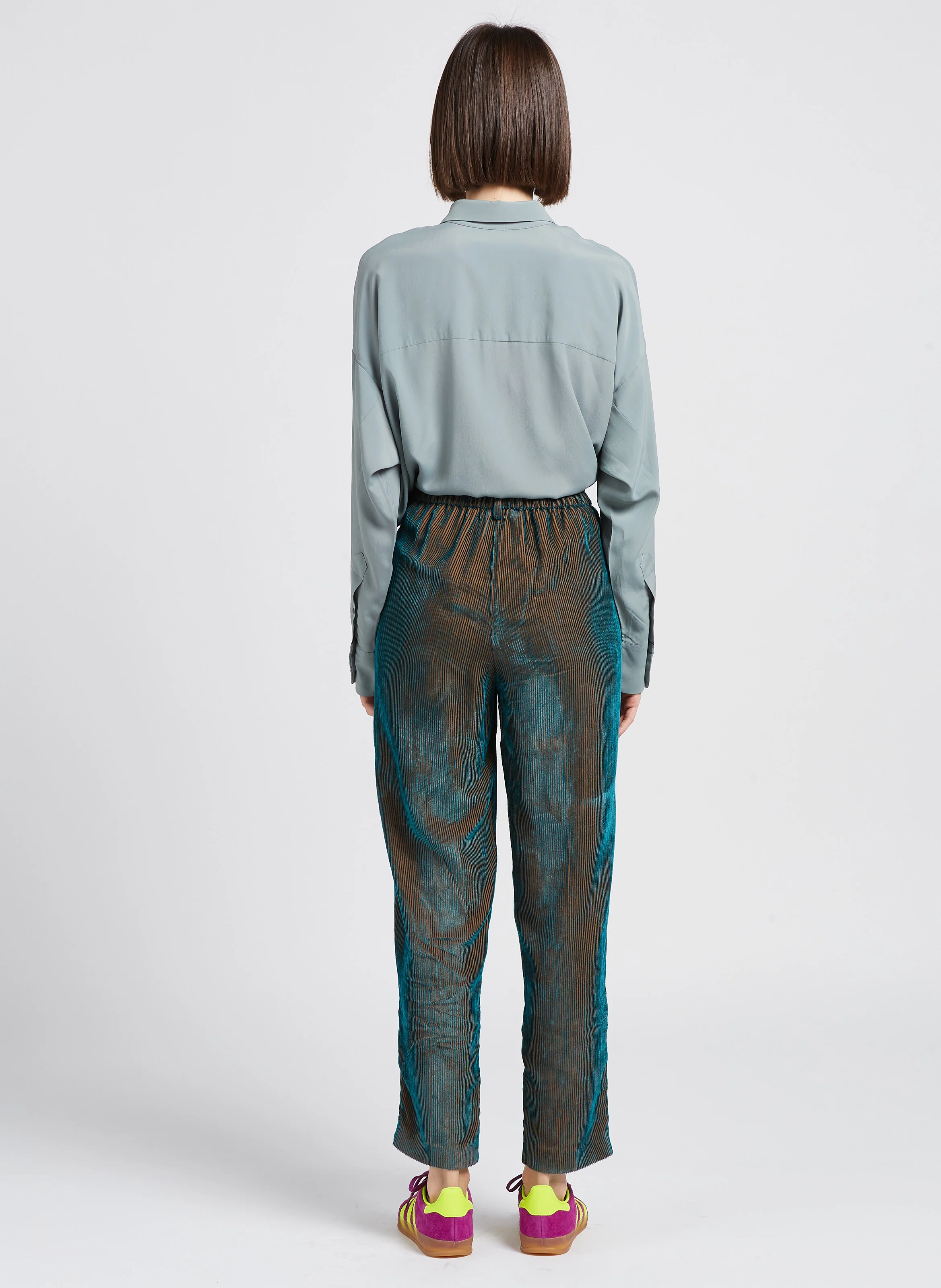 VISCHIO - Pantalon taille haute large | Bleu