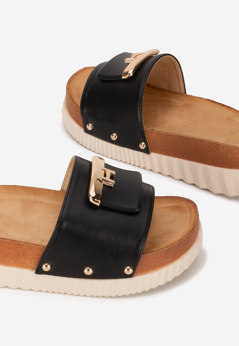 Mules à plateforme noirs Kammy