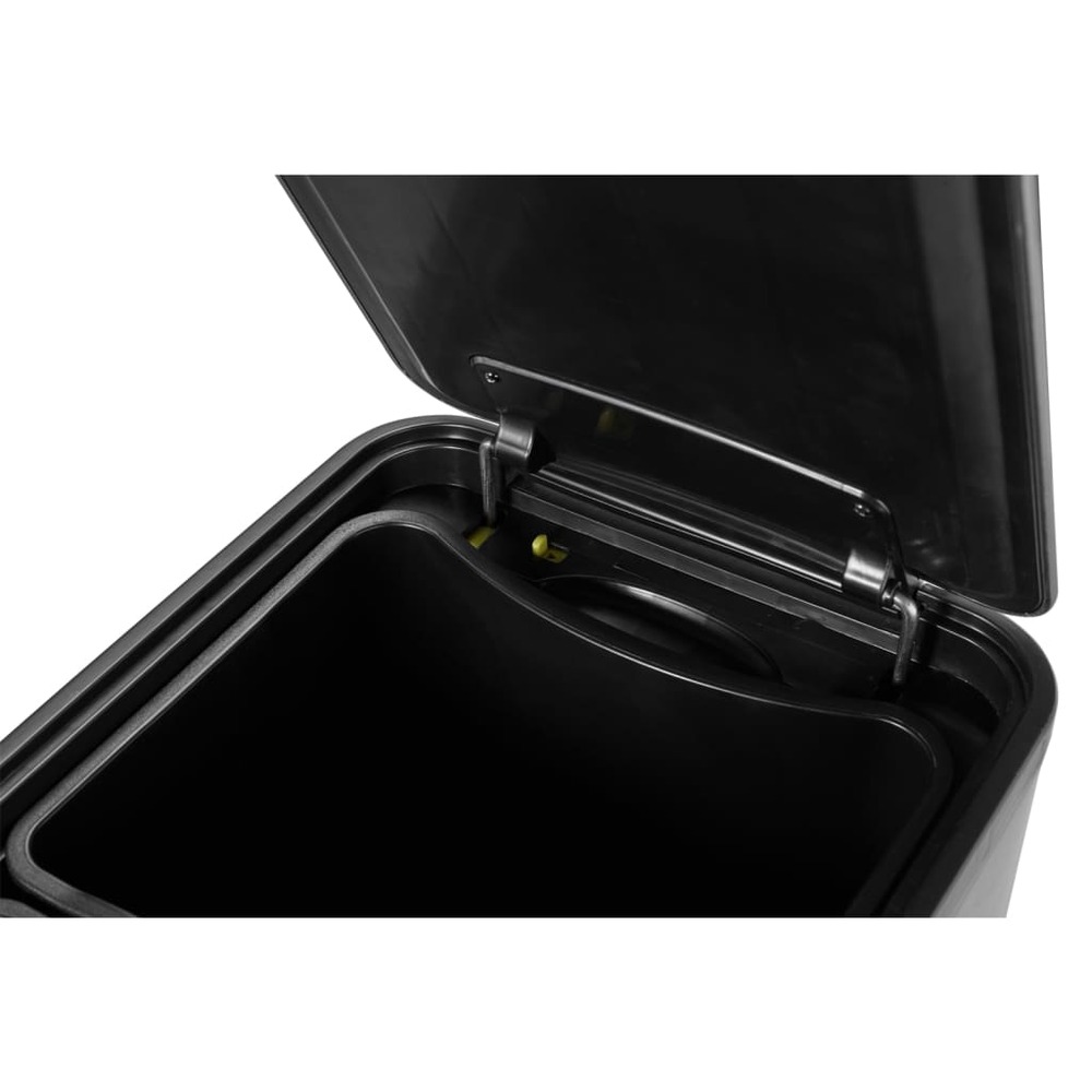 Poubelle à pédale ecoslim 2x20 l argenté mat