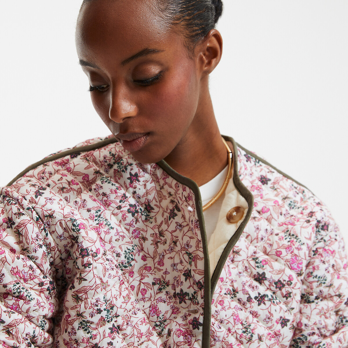 COLEÇÕES LA REDOUTE<br>Jaqueta curta acolchoada com estampa, reversível