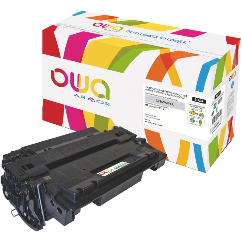 Toner Owa compatible HP 55A-CE255A noir pour imprimante laser