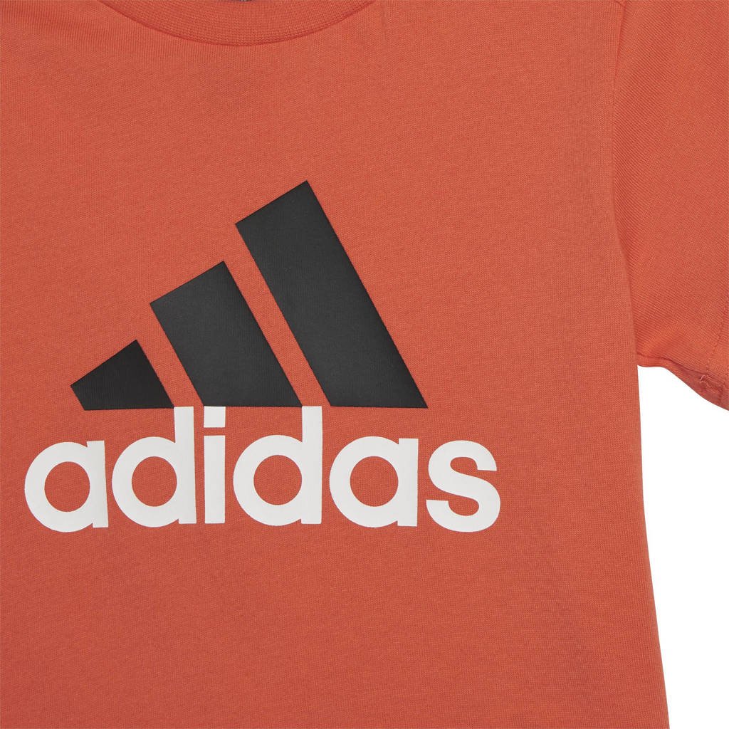 adidas T-shirt + short oranje/zwart