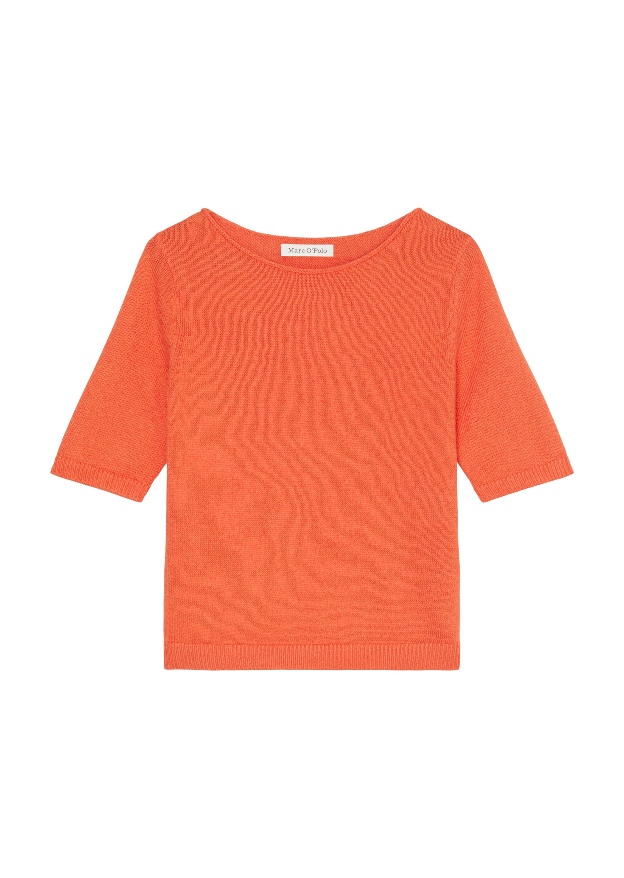 Kurzarm-Pullover regularaus Organic-Cotton-Leinen-Mix