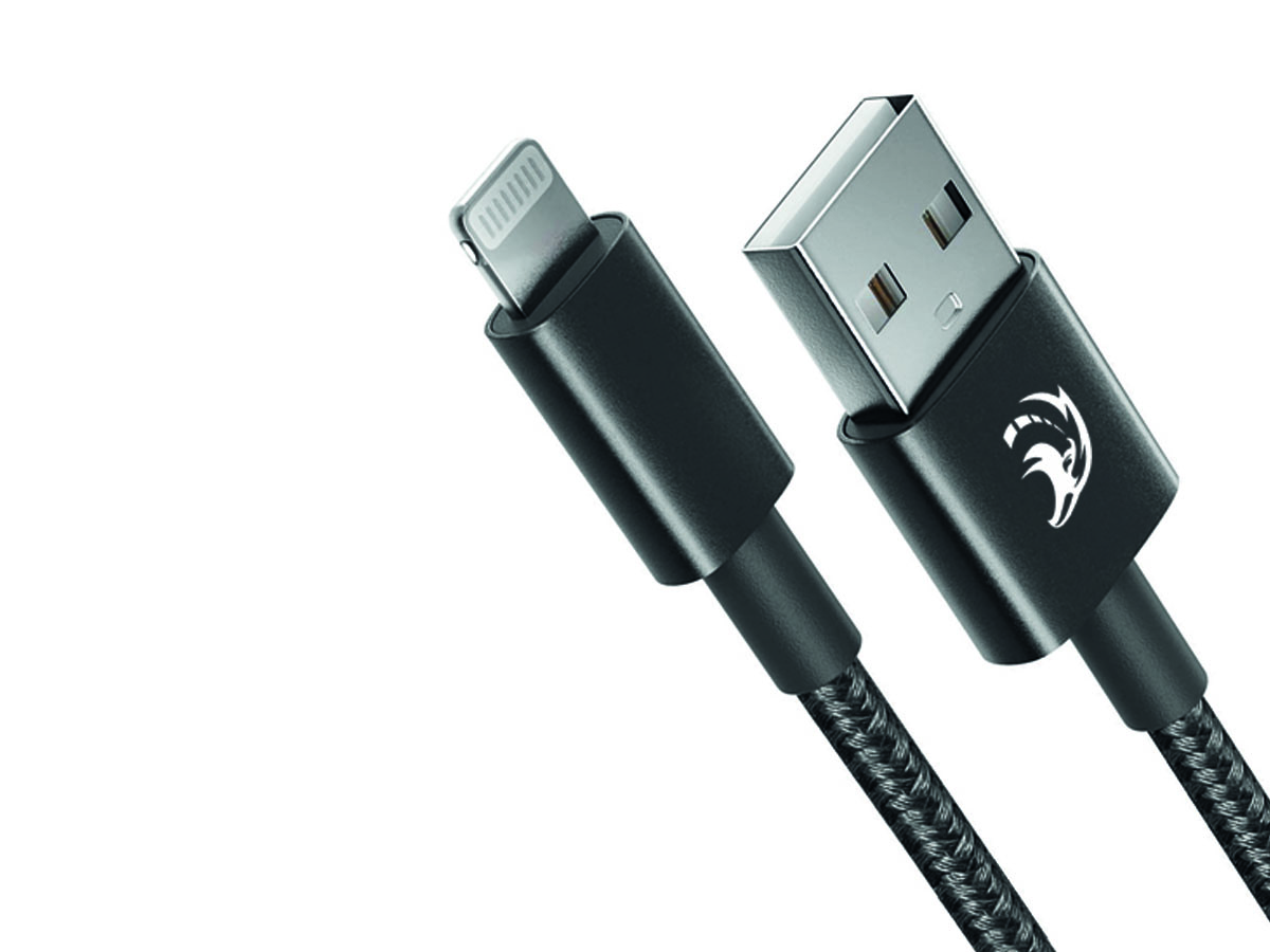 Travelhawk usb a naar lightning zwart
