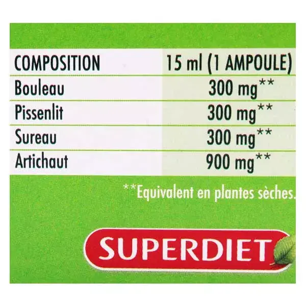 Superdiet Quatuor Drainage Bio 20 ampoules