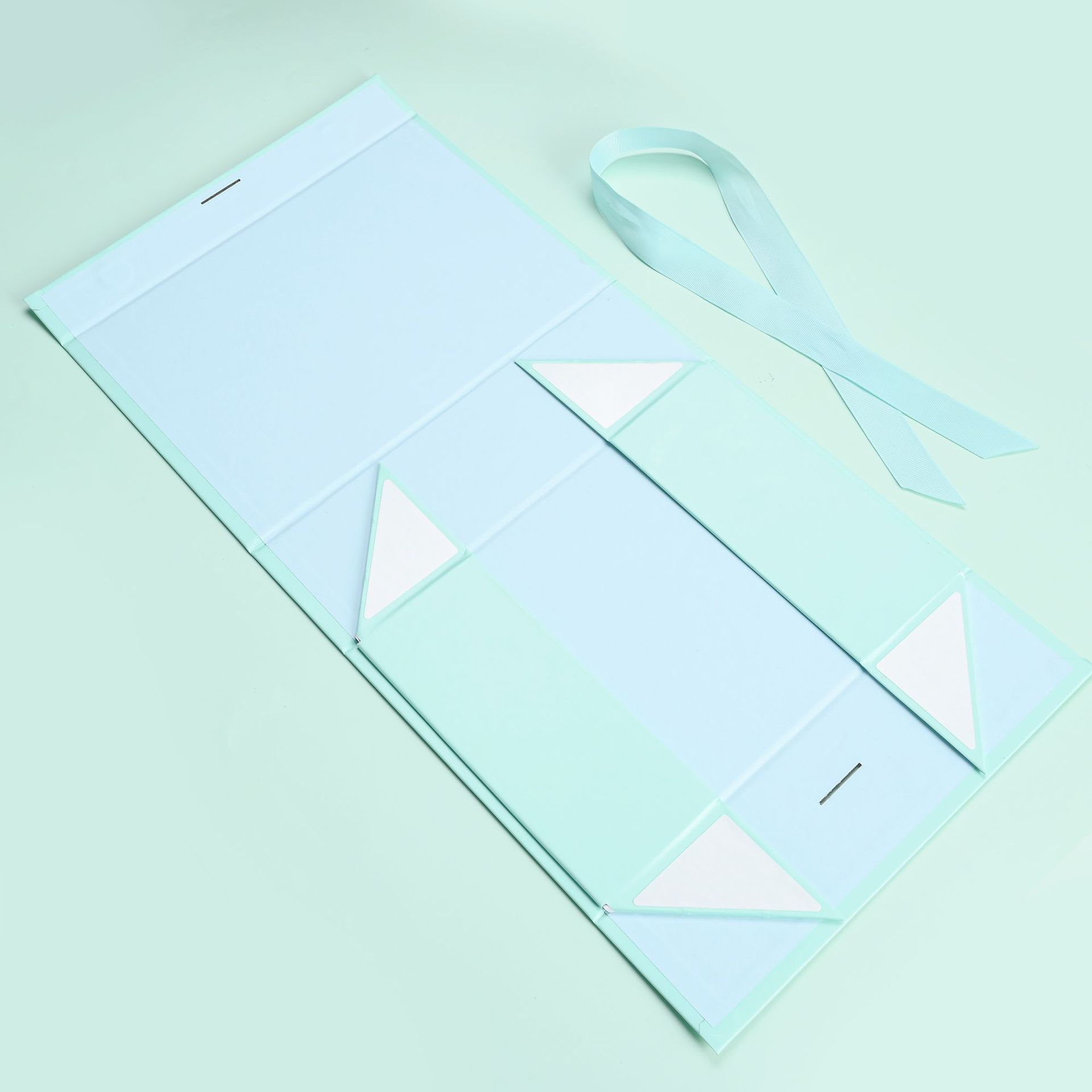 (26x19cm) Geschenk Schachtel Faltbare Gift Box Verpackung mit Schleife - Türkis