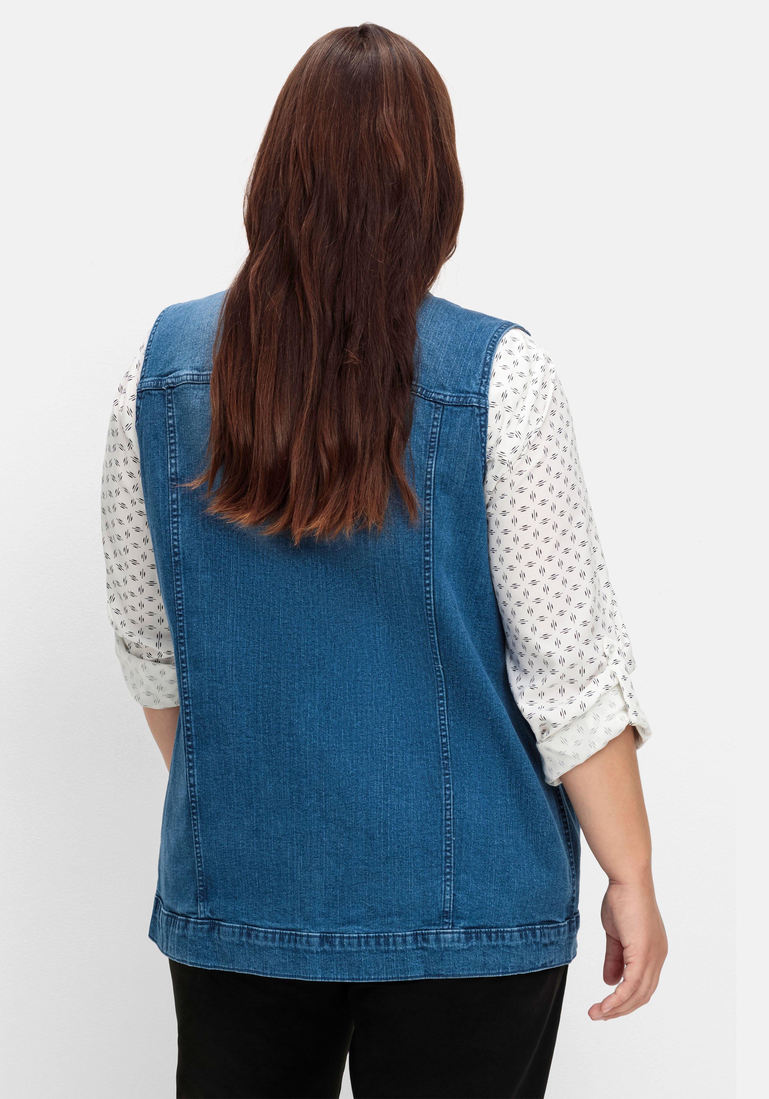 Jeansweste in leicht taillierter Form