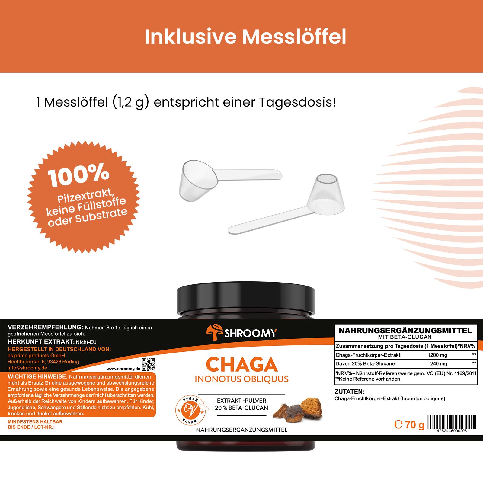 SHROOMY Chaga Extrakt Pulver
