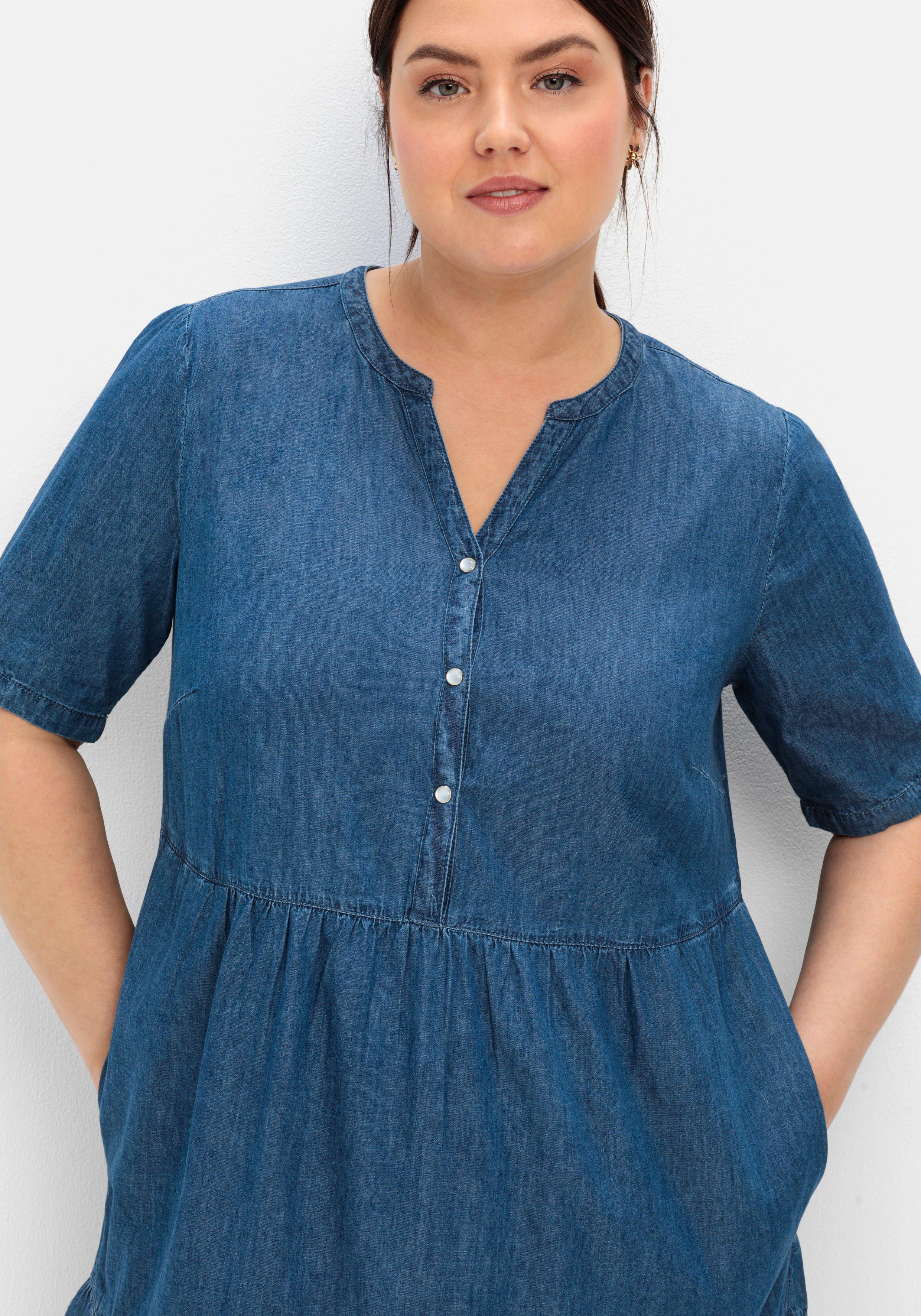 Jeanskleid aus leichtem Denim, in Volant-Optik