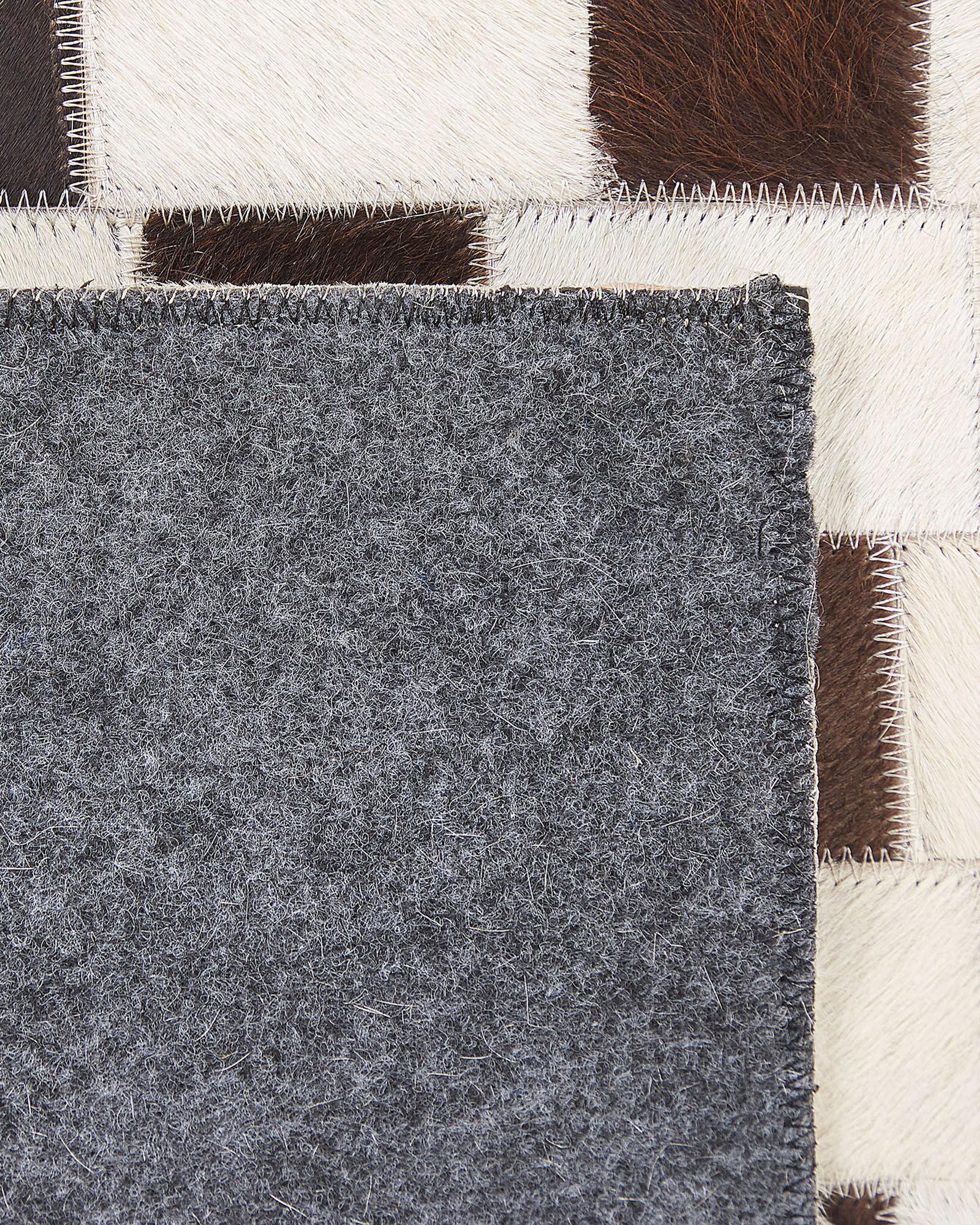 Vloerkleed KAYABEY Beige 160 x 230 cm Leer