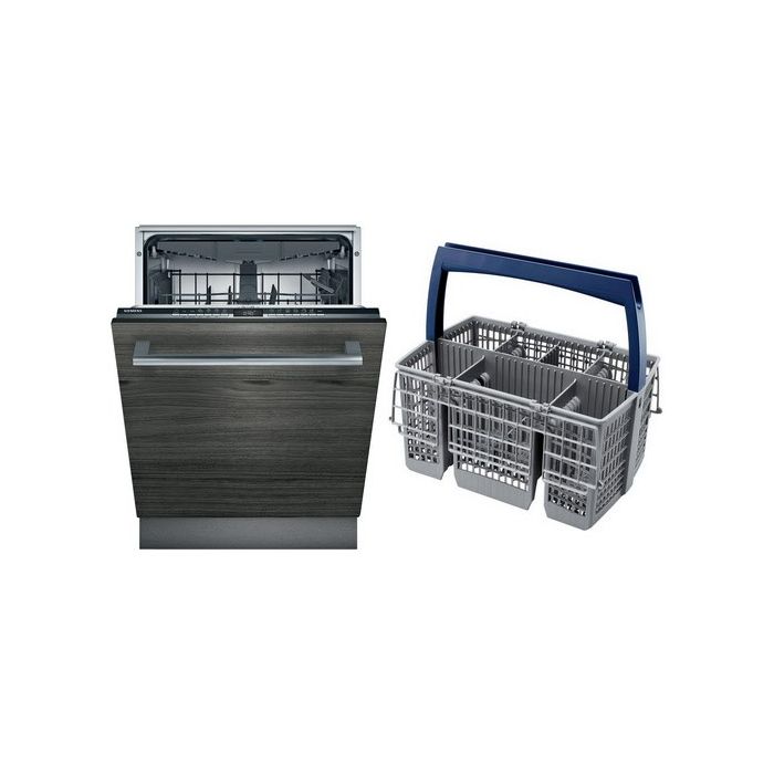 Siemens Geschirrspüler-Set SX63HXEPCE - Vollint. Geschirrspüler Schwarz XXL + Besteckkorb