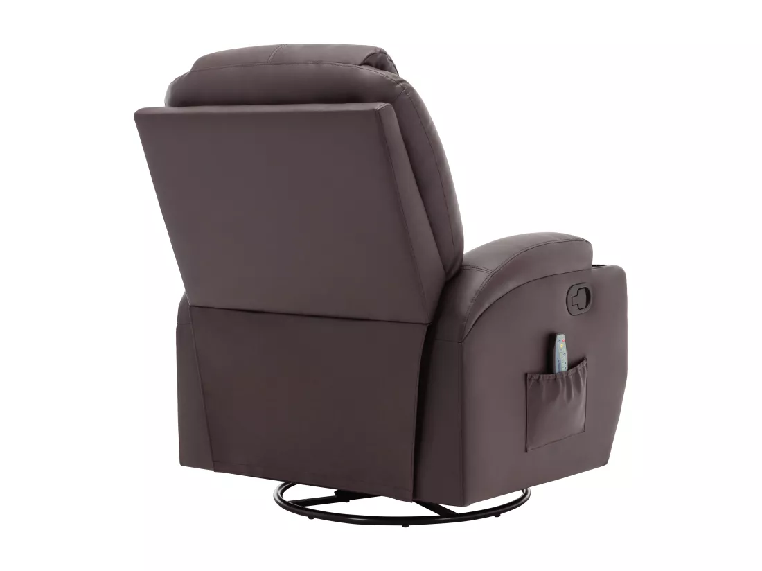 Fauteuil massant SILVANO en simili - Marron