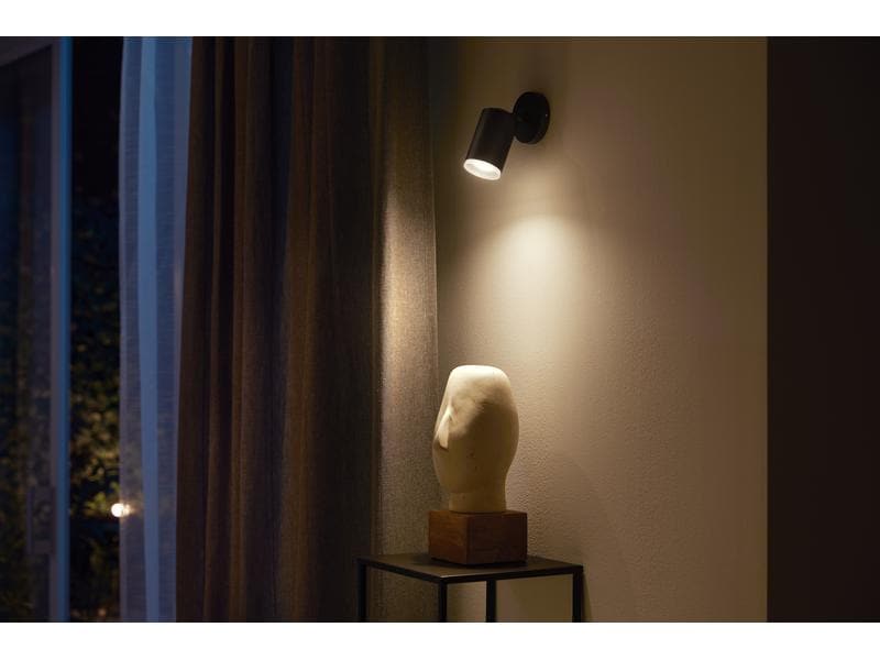 Philips Hue White & Color Ambiance Fugato 1er-Spot Schwarz Spot mit Weisstönen und mehr als 16 Millionen Farben