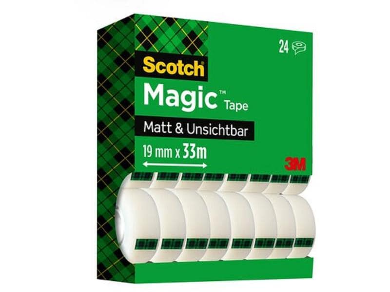Scotch Klebeband Magic 1.9 cm x 33 m  24 Rollen Unsichtbares Klebeband