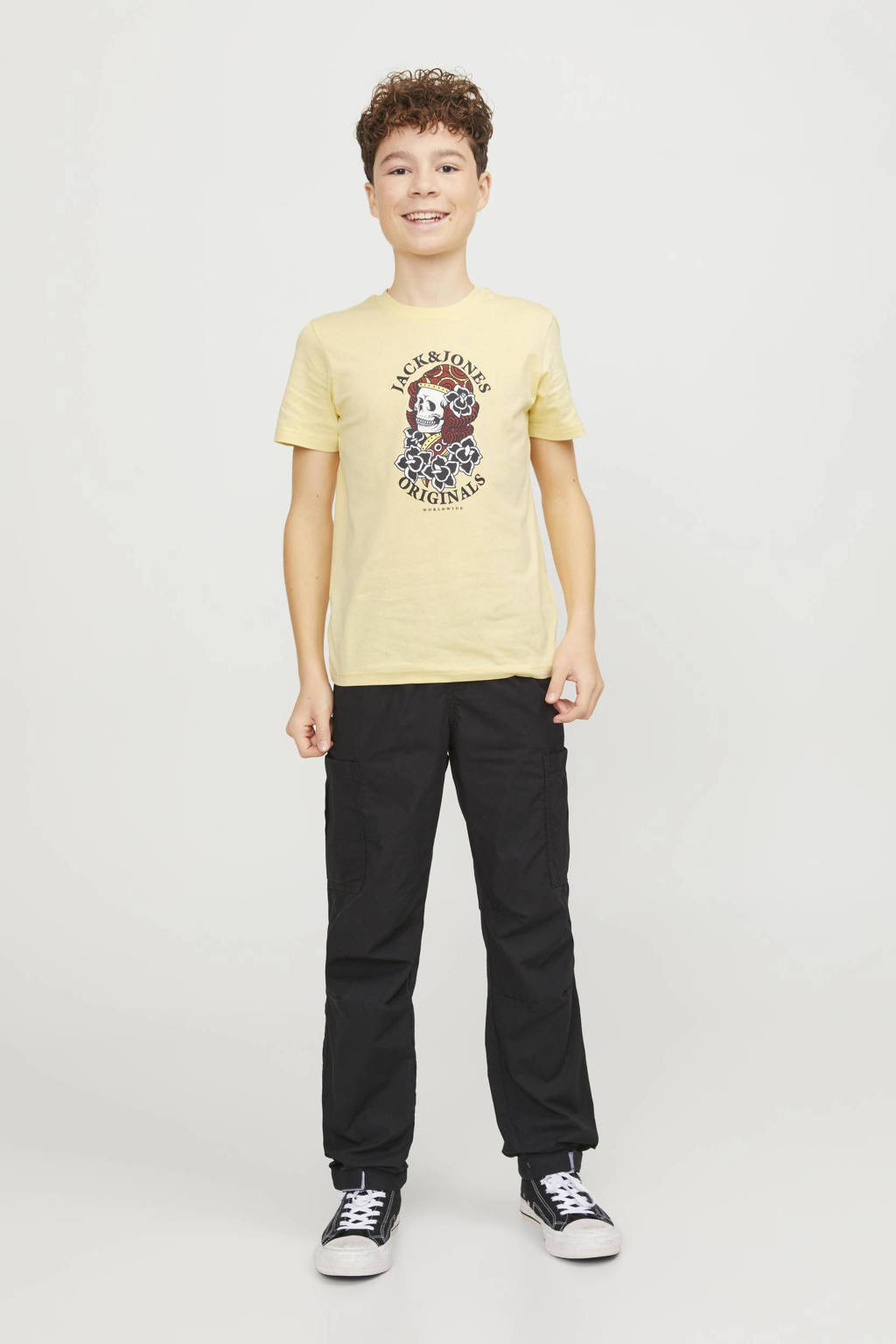 JACK & JONES T-shirt JORHEAVENS met printopdruk geel