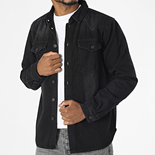 Chemise Jean Manches Longues Noir
