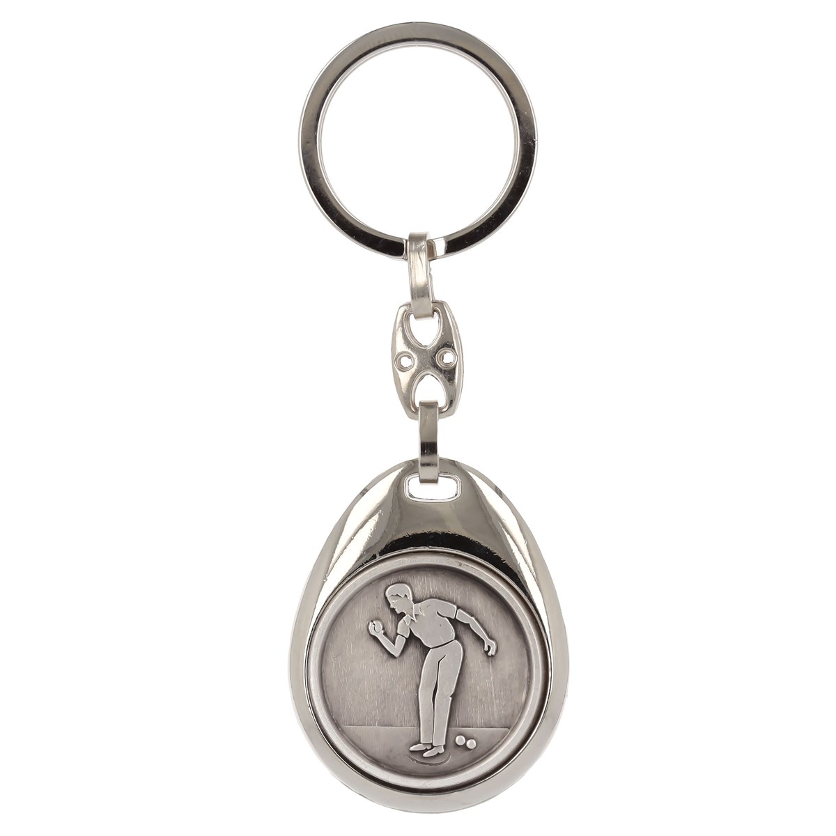 Porte clé métal joueur de pétanque