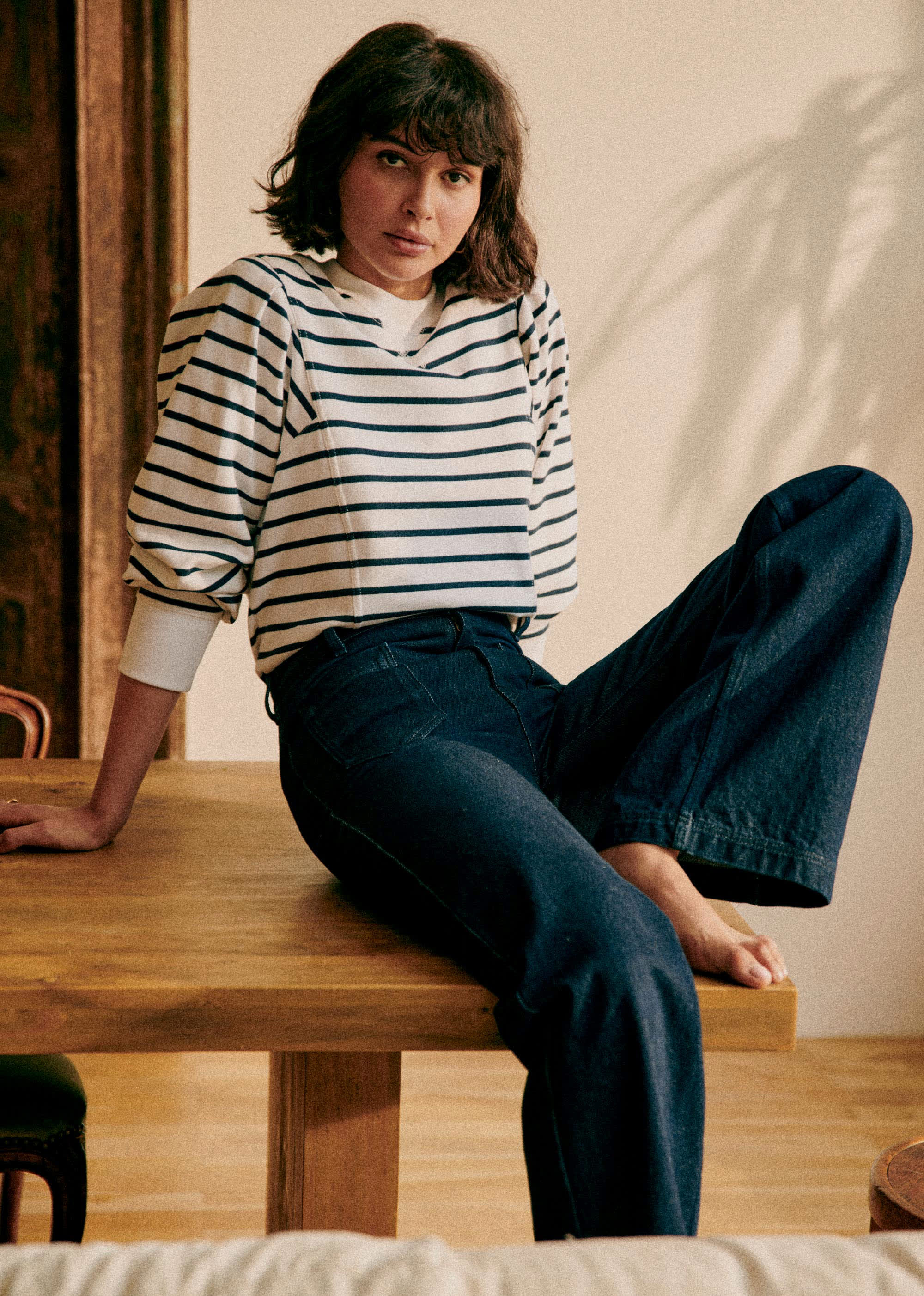 Sweat-shirt Alexa - Blanc / Marine - E-SHOP/SWEATS & MARINIÈRES Sweats 5905740