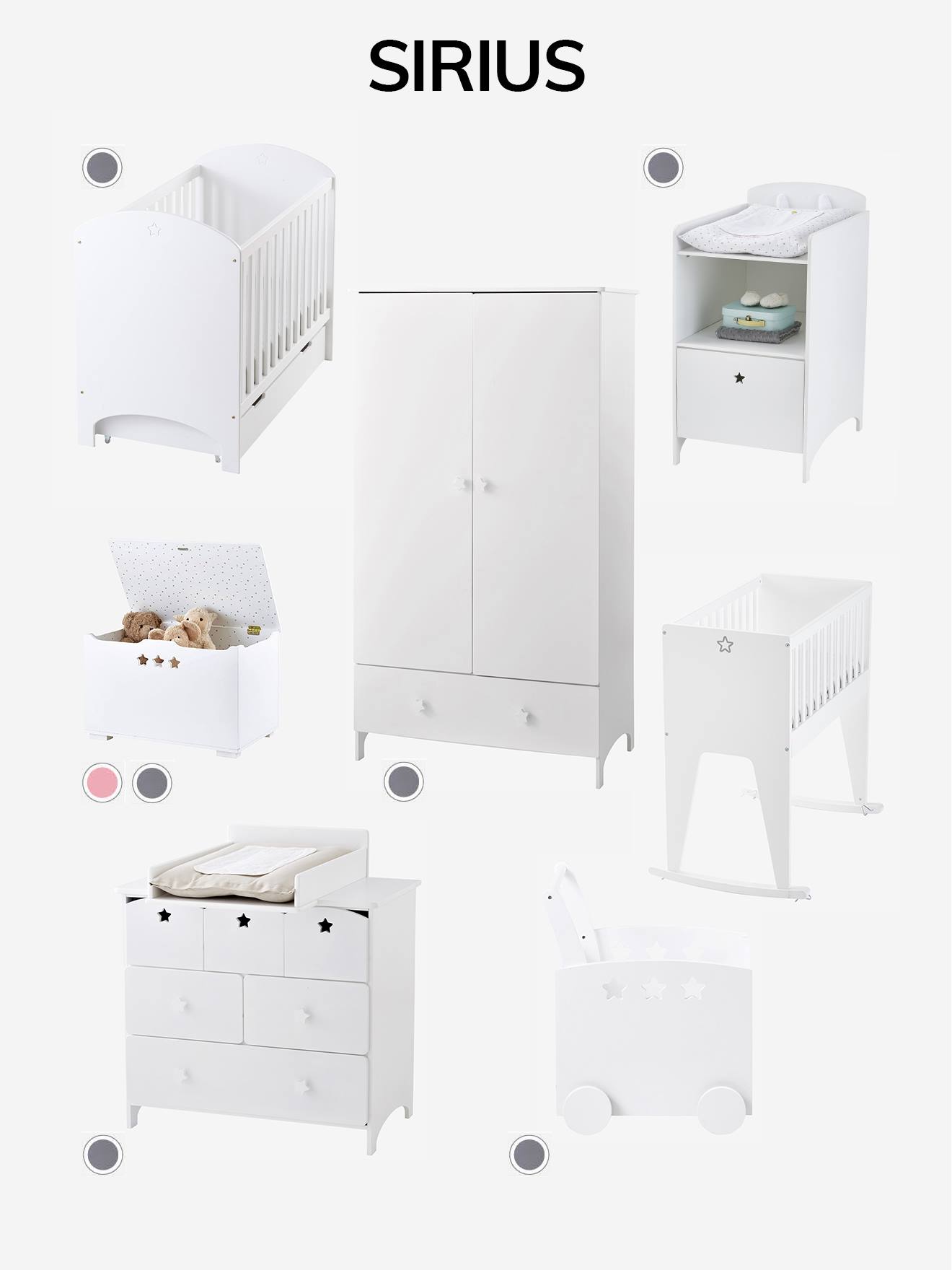 Baú de armazenamento branco com rodas